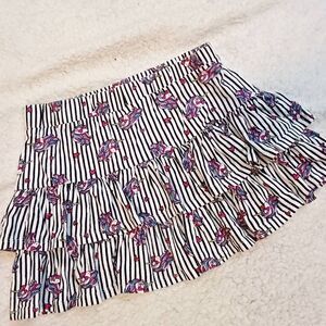 Pink Velvet ruffled skirt girl size 12